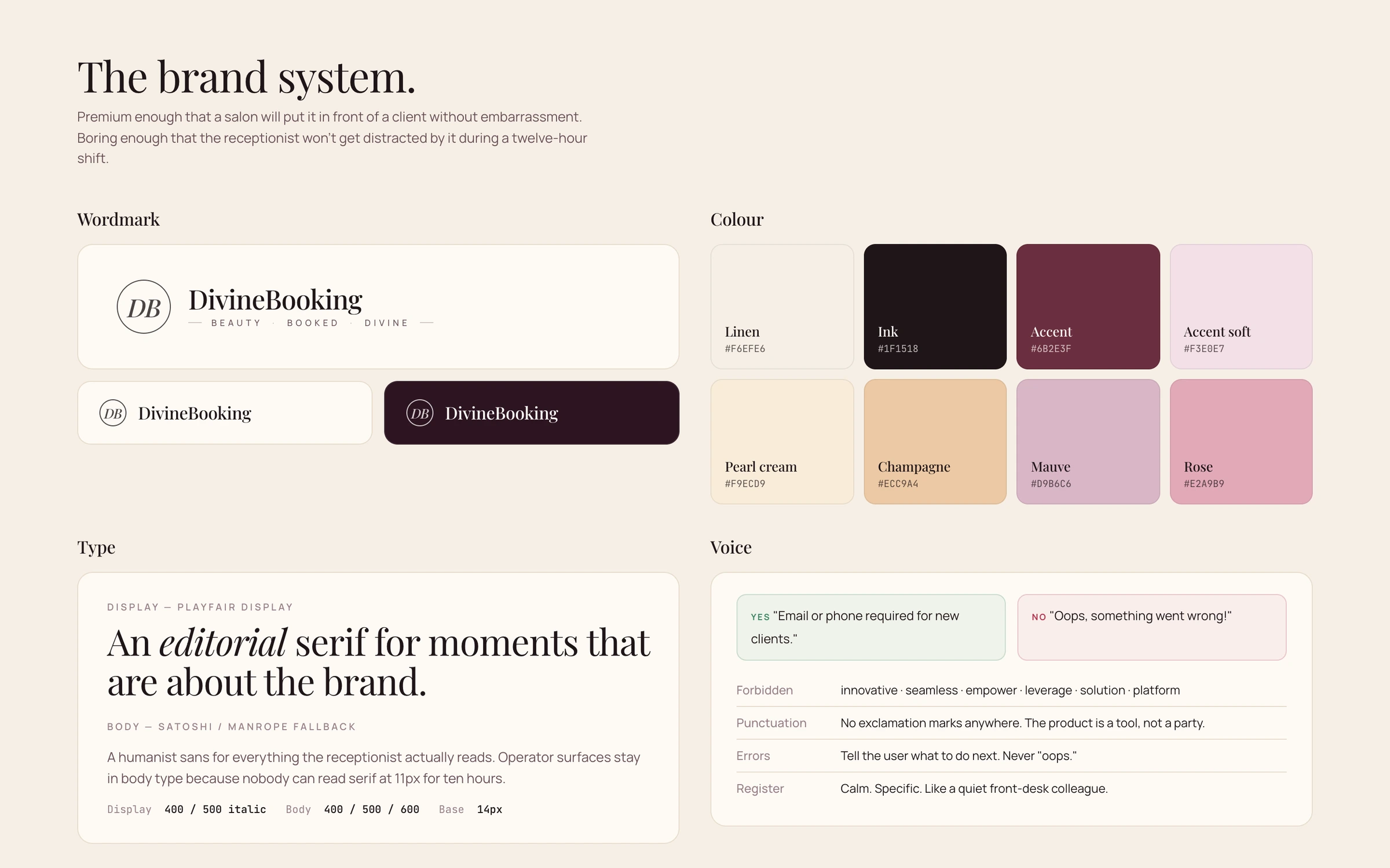 DivineBooking brand system