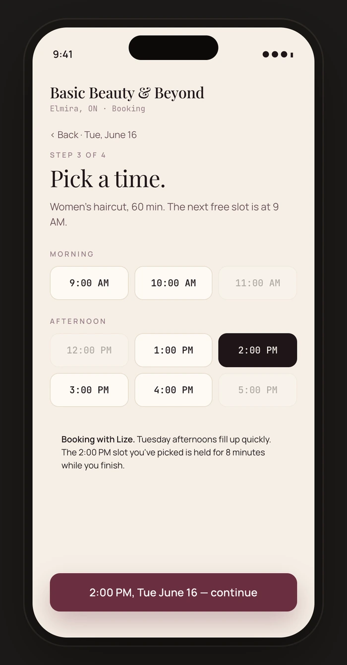 Pick a time