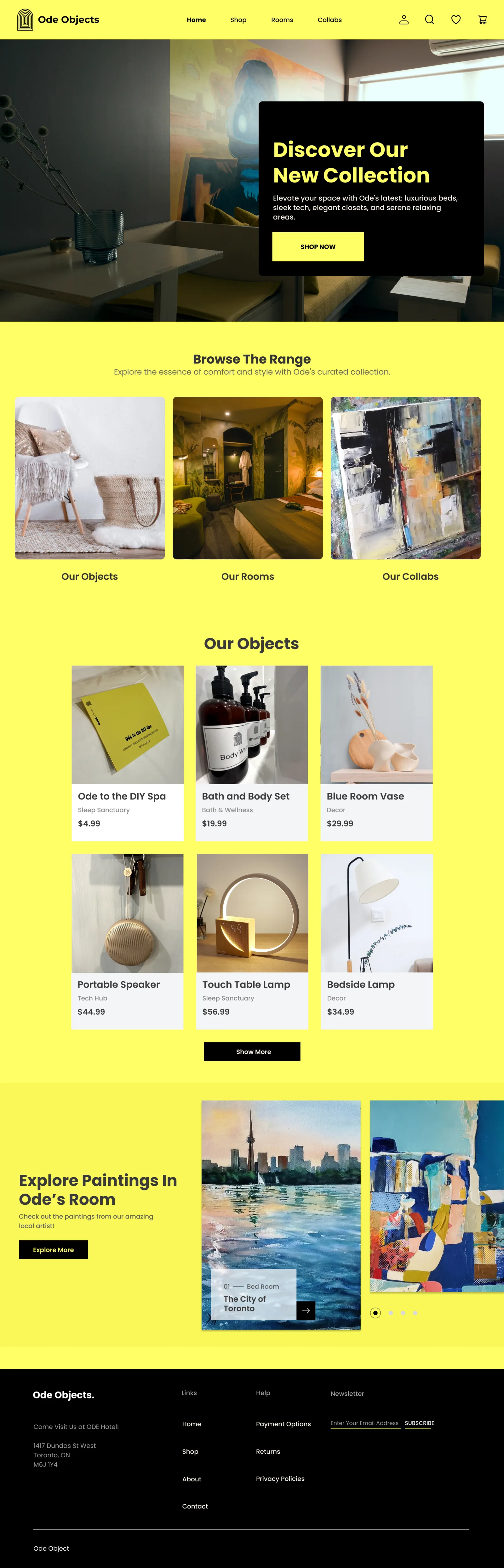 Ode Objects homepage