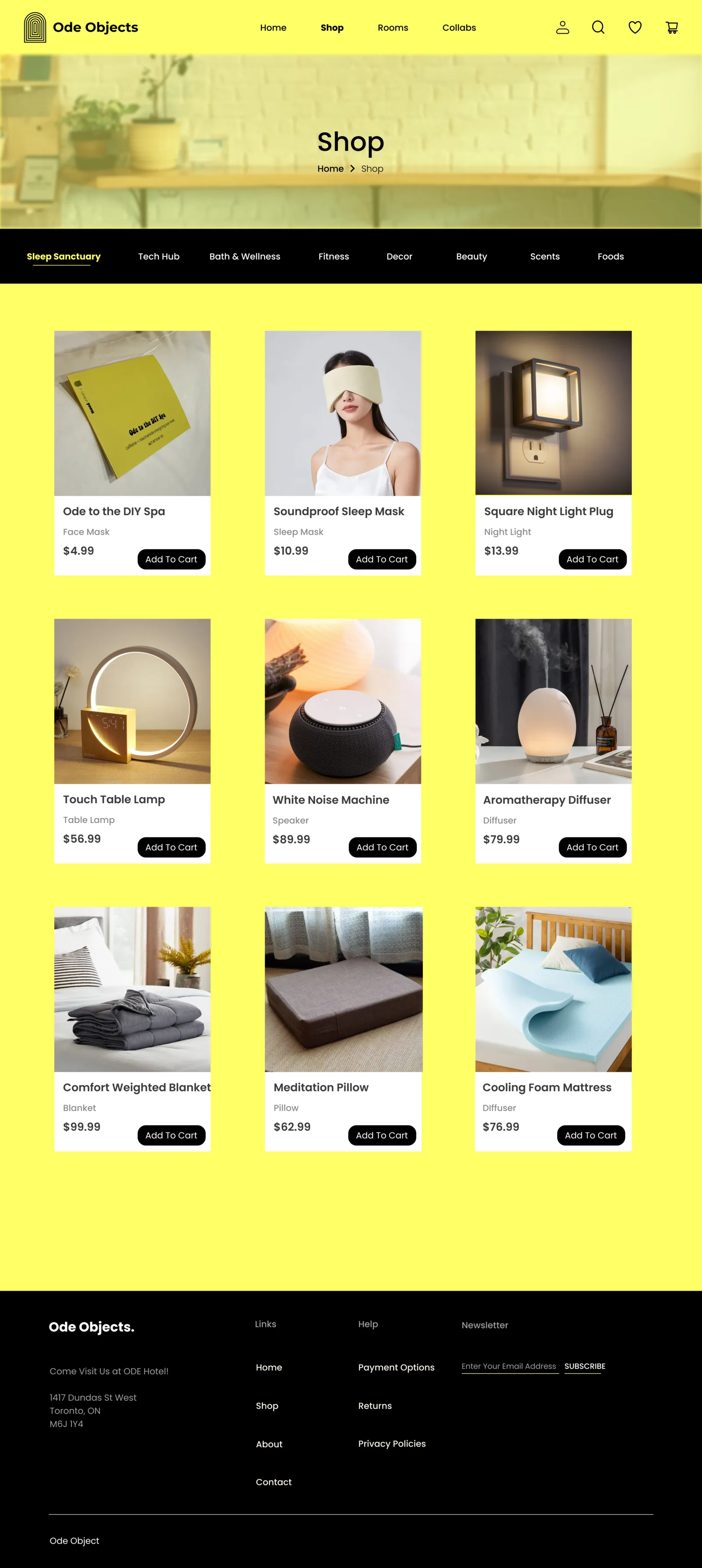 Ode Objects shop page