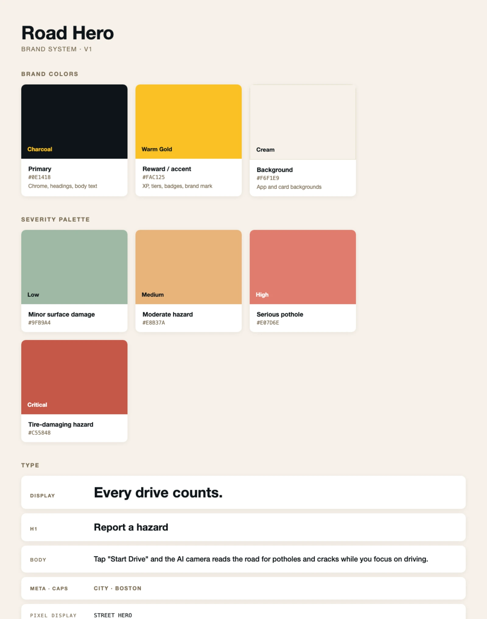 RoadHero brand system